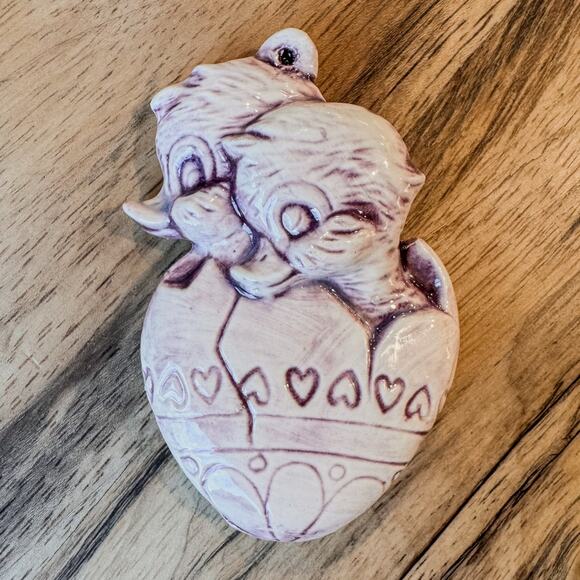 Pair of Vintage Ceramic Bunny and Chicks Easter/Spring Decor/Ornaments - Picture 2 of 8